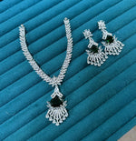 Rajsthani Silver Plated Wedding Necklace Earrings indian Jewelry Set