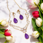 Multi Layer Pakistani Polki NecklaceEarrings Set