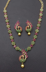 Gorgeous AD Choker Set with Silver Finish for Indian Wedding Pakistani Jewelry and Bridal Occasions