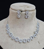 Bollywood Inspired AD Necklace Set with CZ Stones for Indian Wedding Engagement and Bridal Wear
