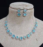 Bollywood Inspired AD Necklace Set with CZ Stones for Indian Wedding Engagement and Bridal Wear