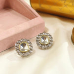 Bollywood Statement Earrings with Blue Gem and Crystal Details for Brides