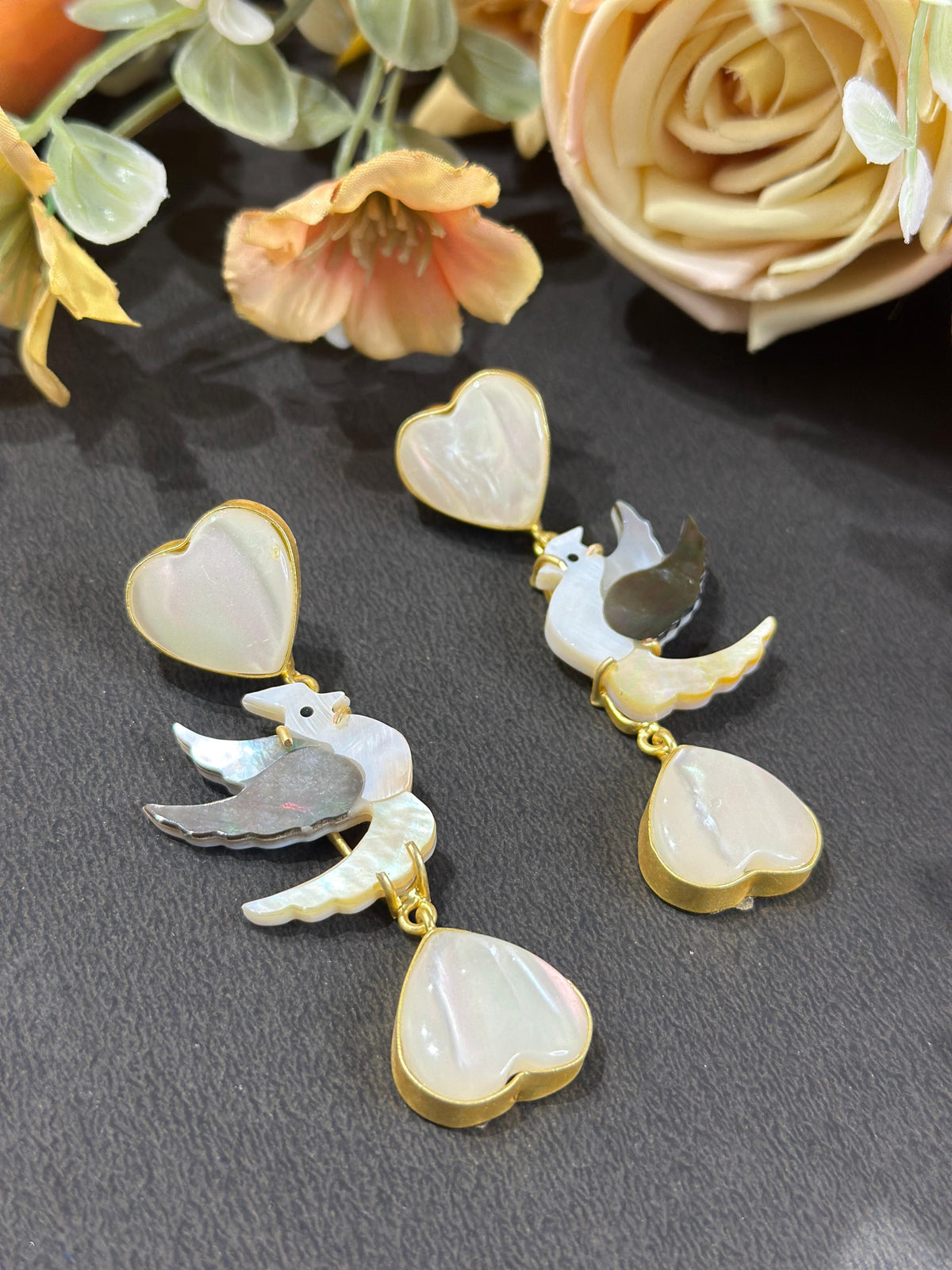 Bird And Heart Shape Handcrafted Dashing Earrings for Traditional Weddings and Events