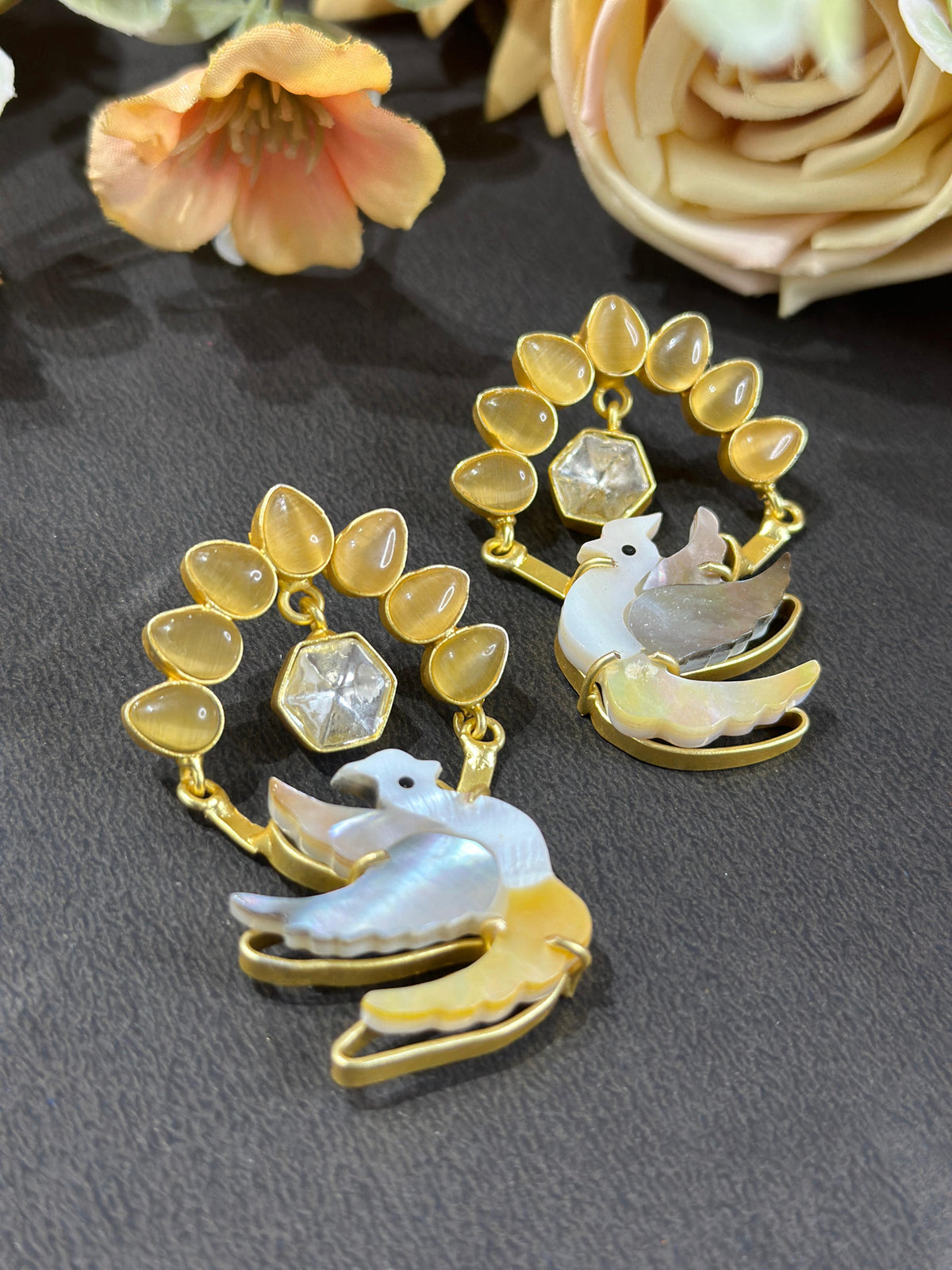 Bird Shape Handmade AD Earrings Bollywood Inspired Premium Design