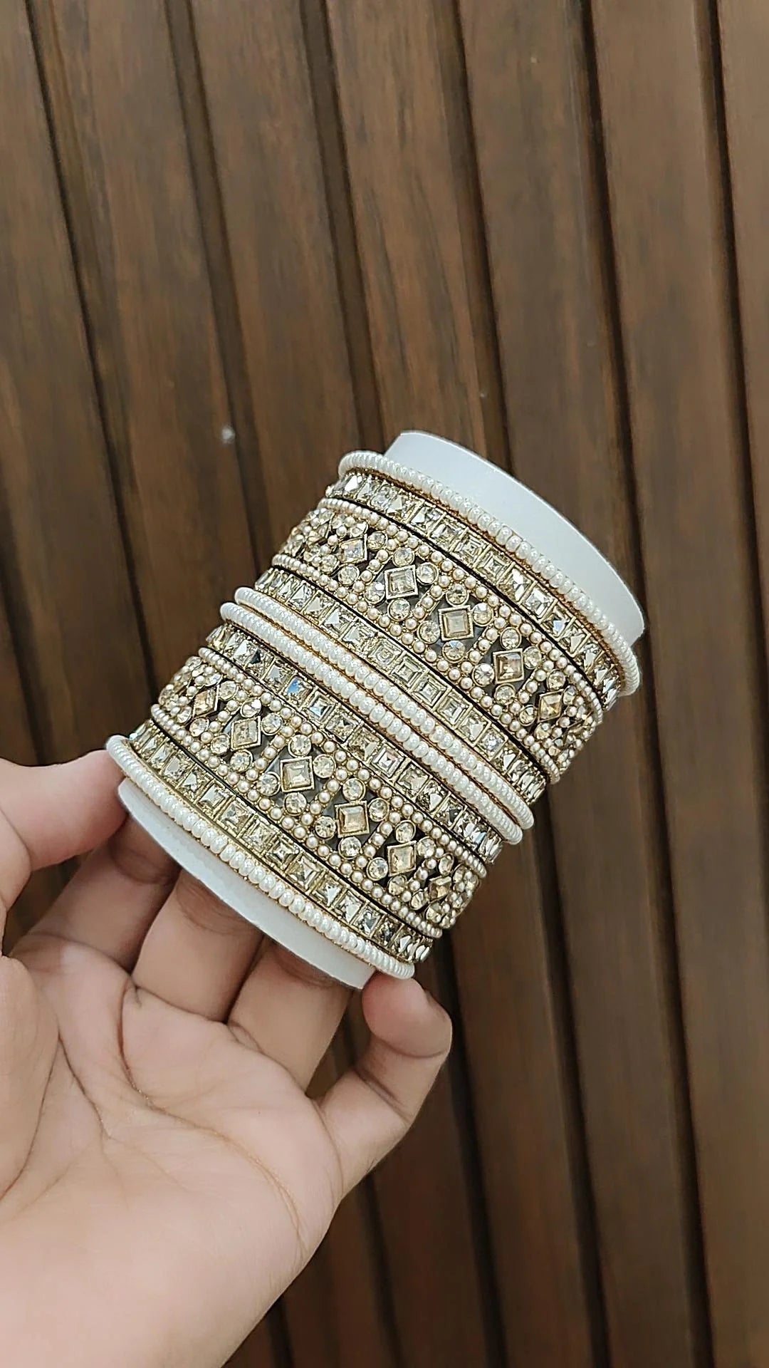 Bollywood BridalBangles Pakistani Wedding AD Jewelry Set