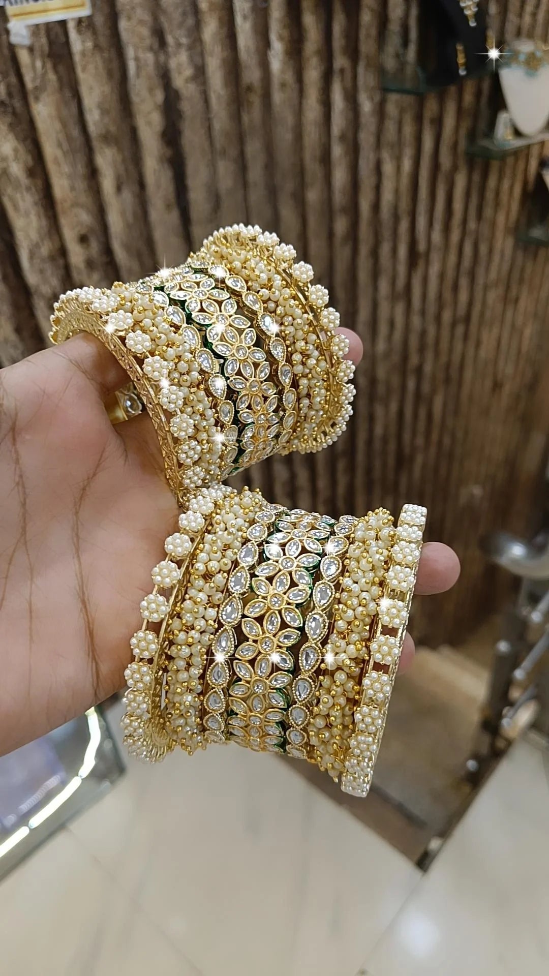 Crystal Studded Wedding Bangles Indian Bridal Design