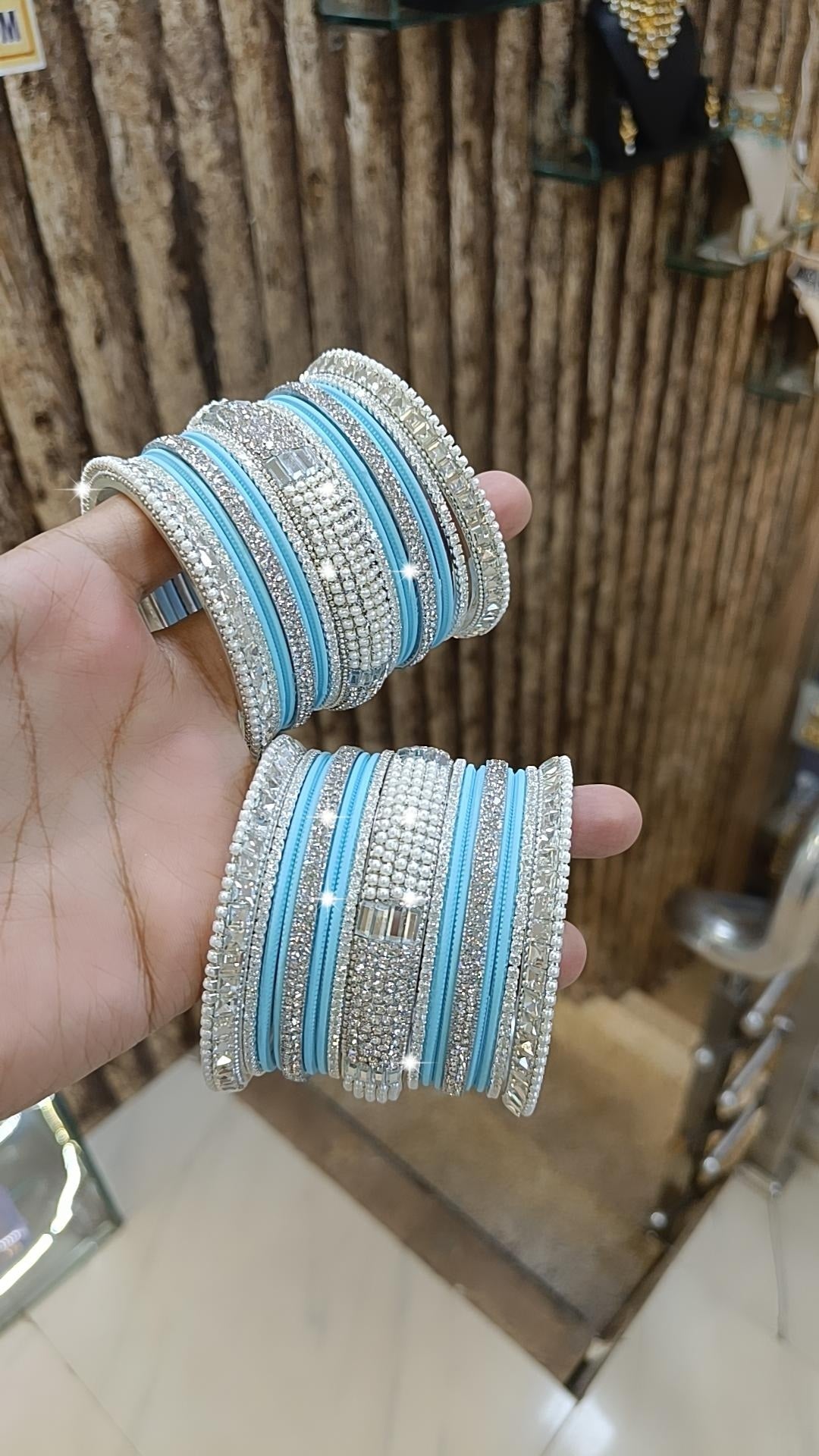 Indian Premium Crystal Bangles Set AD Special Design