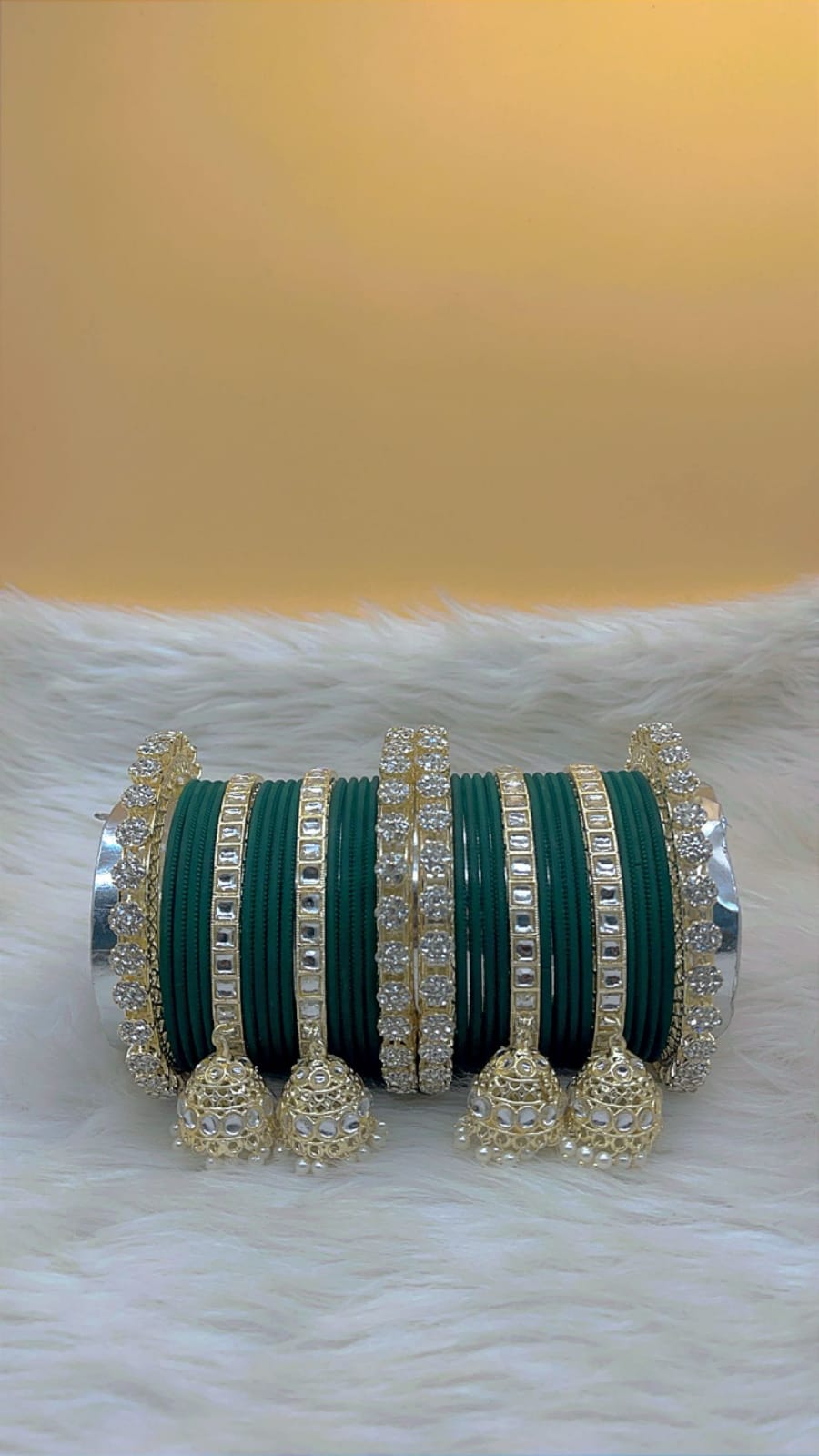 Elegant Modern Minimalist Bangles Jhumka Set Clear Crystal Jewelry