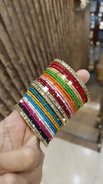 Festive Multicolor Bangles Stack Delight Pakistani Jewelry