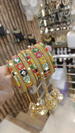 Golden Glory Bollywood Bangles Jhumka Collections Pearl Jewelry