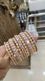 Amethyst Allure Bangles Indian Glory Gemstone - Bollywood Jewellery