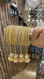 Pakistani Gold-Plated Bangles Pearl Jhumka Set Bridal Bangle