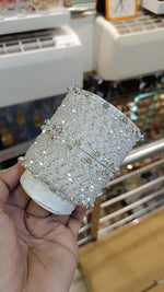 Crystal Shimmering Elegance Silver Chooda Set - Indian Bangles Jewelry