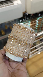 Crystal Shimmering Elegance Silver Chooda Set - Indian Bangles Jewelry