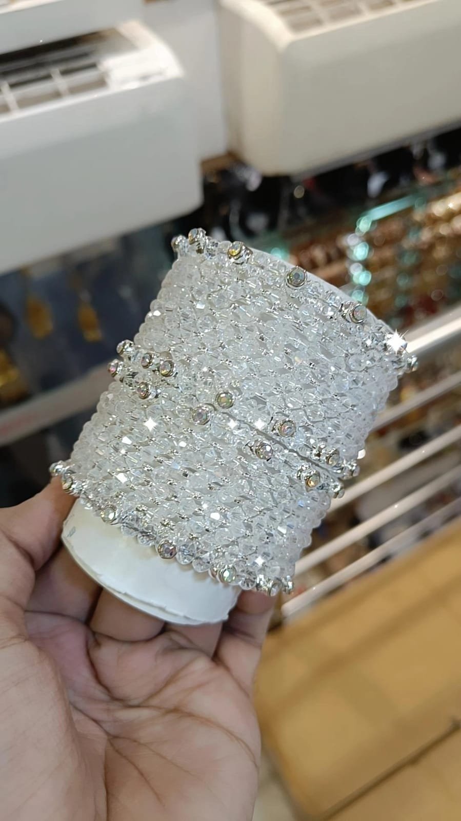 Crystal Shimmering Elegance Silver Chooda Set - Indian Bangles Jewelry