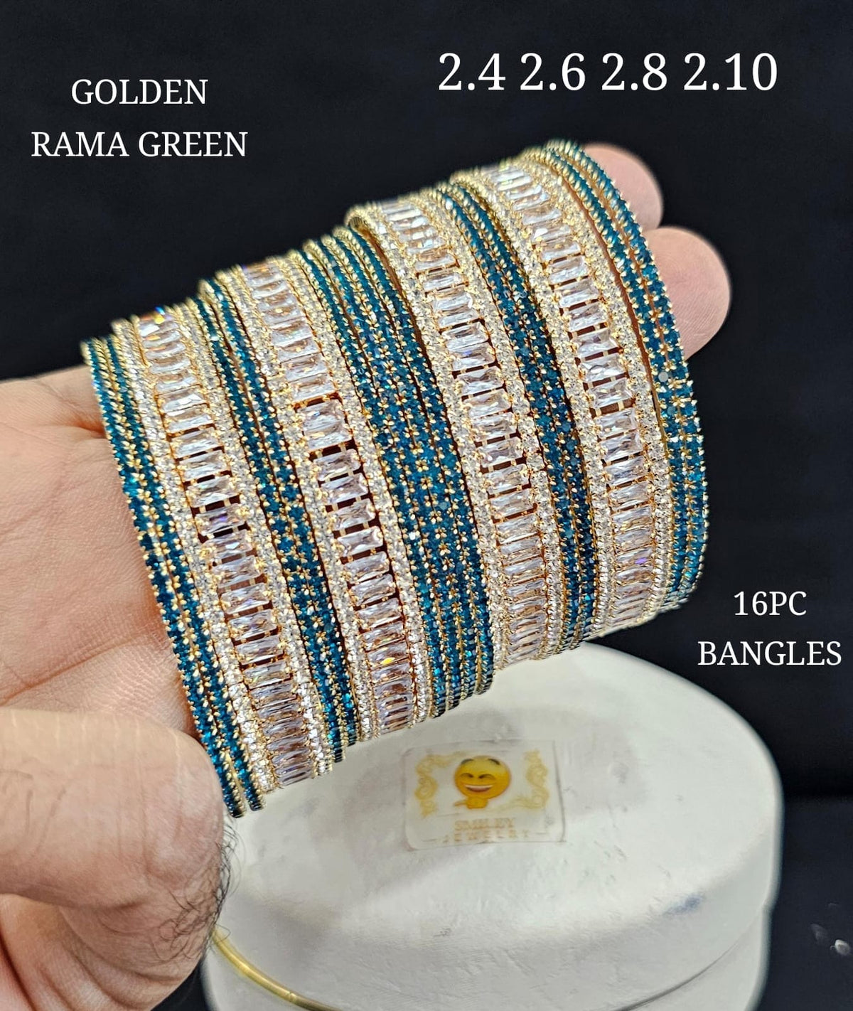 AD Bangles Set (16 Pcs) | Indian Jewellery | Crystals Diamond Bridal & Partywear Indian Bangles