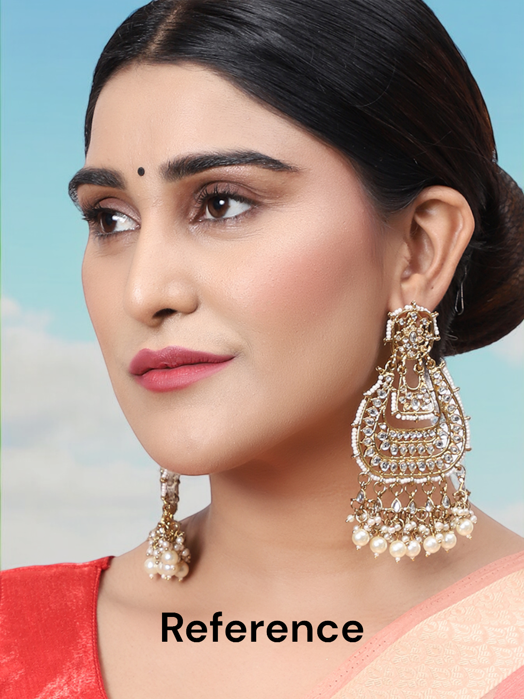 Gold Plated Partywear Kundan Studded Designer Drop Earrings, Indian Earrings Set