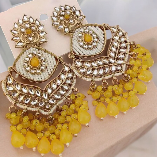 Kundan Pearl Stone Beaded Earrings Set, Indian Earrings, pearl Earrings, Pakistani Earrings, Statement Earrings, Long chandelier, Indian wedding