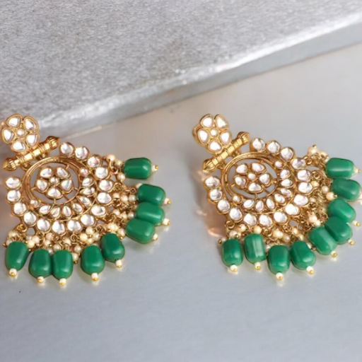Pakistani Pearl Earrings Craftsmanship, Bollywood Kundan Earrings, Indian Earrings Jewelry, Pearl kundan Set