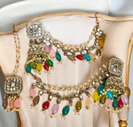 Pakistani Pearl Jhumka Earrings Maangtika Set, Earring Mangtika, Jhumka Mangtika Set, Indian Kundan Maantika Set, Bolltwood Jhumka