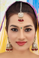 Handmade Pearl Jhumka Maangtika Set, Indian Jhumki Mangtika, Bollywood Mangtika, Indian Earrings, Jhumka Tikka Set