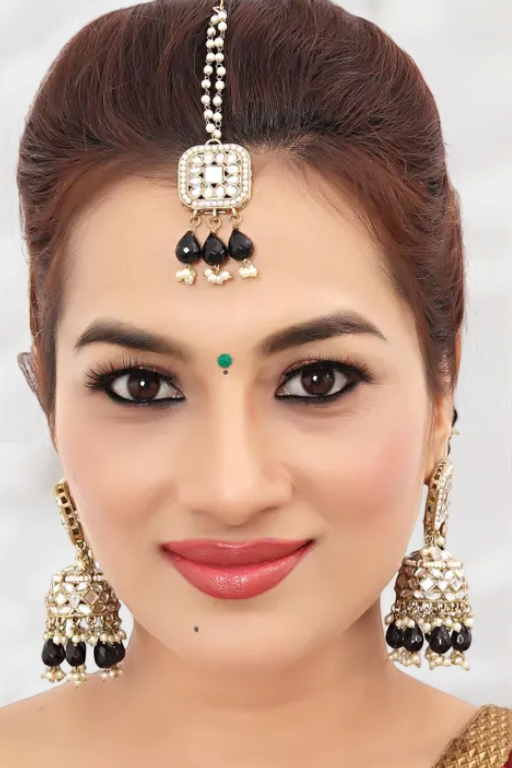 Handmade Pearl Jhumka Maangtika Set, Indian Jhumki Mangtika, Bollywood Mangtika, Indian Earrings, Jhumka Tikka Set