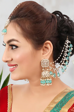 Handmade Pearl Jhumka Maangtika Set, Indian Jhumki Mangtika, Bollywood Mangtika, Indian Earrings, Jhumka Tikka Set