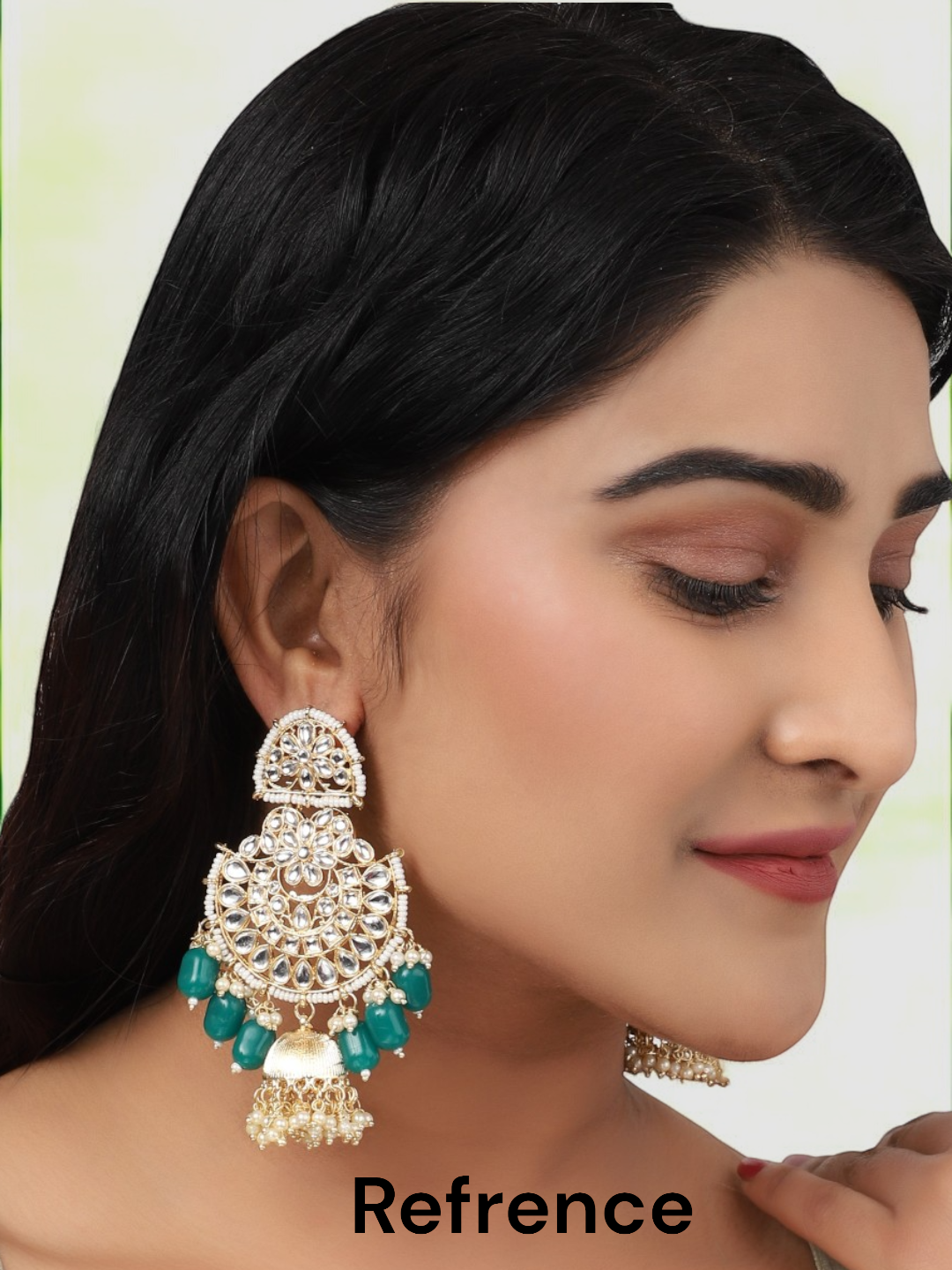 Bridal Pearl Kundan Chandbali Jhumki Indian Jewelry Set, Kundan Chandbali, Indian Jhumki, pearl earrings, Pakistani Earrings Jhumki