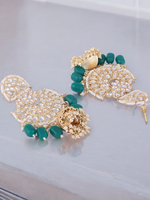 Bridal Pearl Kundan Chandbali Jhumki Indian Jewelry Set, Kundan Chandbali, Indian Jhumki, pearl earrings, Pakistani Earrings Jhumki