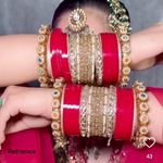 Red Indian Handcrafted Rajwadi Chooda Set, Rajwadi Kada, Indian Kada Set, Pakistani Chooda Set, Indian Bridal Chooda Set, Weddings jewelry