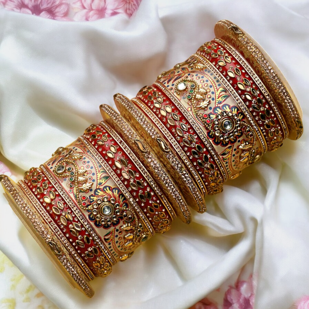Rajasthani Bridal Chura Indian Jewellery Set, Weddings Chura, Bollywood Kada, Pakistani Kada, Rajasthani Chura Kada, Indian Bangles Set