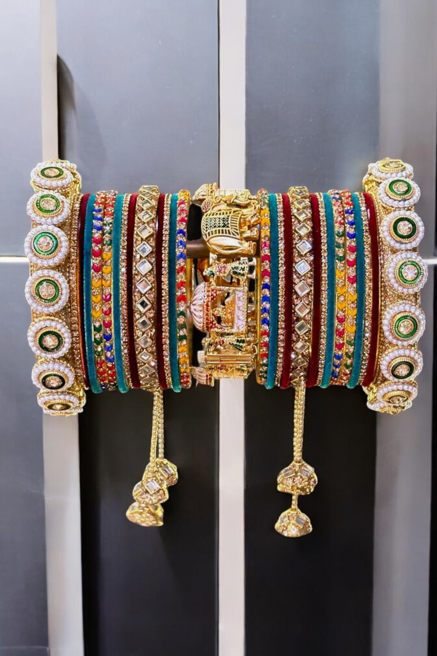 Bollywood InspiredPremium Bridal Bangle Chura Set, Indian Bangles, Pakistani Banges