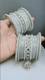 Silver Pearl Pakistani Wedding Bangles, Indian Bangle Collection, Silver Bangle Sets, Bridal Sets, Pakistani Jewelley, Fashion Bracelet