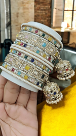 Reverse Bangle ghunghroo Jewelry Set, Wedding bangles, Indian Jewelry, Chooda Set, Bridal Chura, Indian Kada,