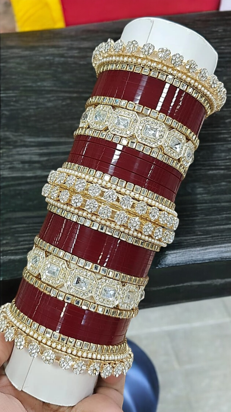 AD Asian Bridal Bangle Chura Set, Dulhan Chura Bangles, Punjabi Bridal Kadas, Punjabi Jewelry Set, Indian Kadas, Pakistani Bangles Set