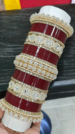 AD Asian Bridal Bangle Chura Set, Dulhan Chura Bangles, Punjabi Bridal Kadas, Punjabi Jewelry Set, Indian Kadas, Pakistani Bangles Set