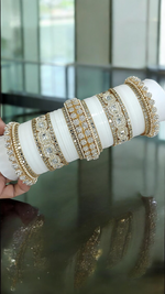 AD Asian Bridal Bangle Chura Set, Dulhan Chura Bangles, Punjabi Bridal Kadas, Punjabi Jewelry Set, Indian Kadas, Pakistani Bangles Set