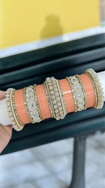 AD Asian Bridal Bangle Chura Set, Dulhan Chura Bangles, Punjabi Bridal Kadas, Punjabi Jewelry Set, Indian Kadas, Pakistani Bangles Set