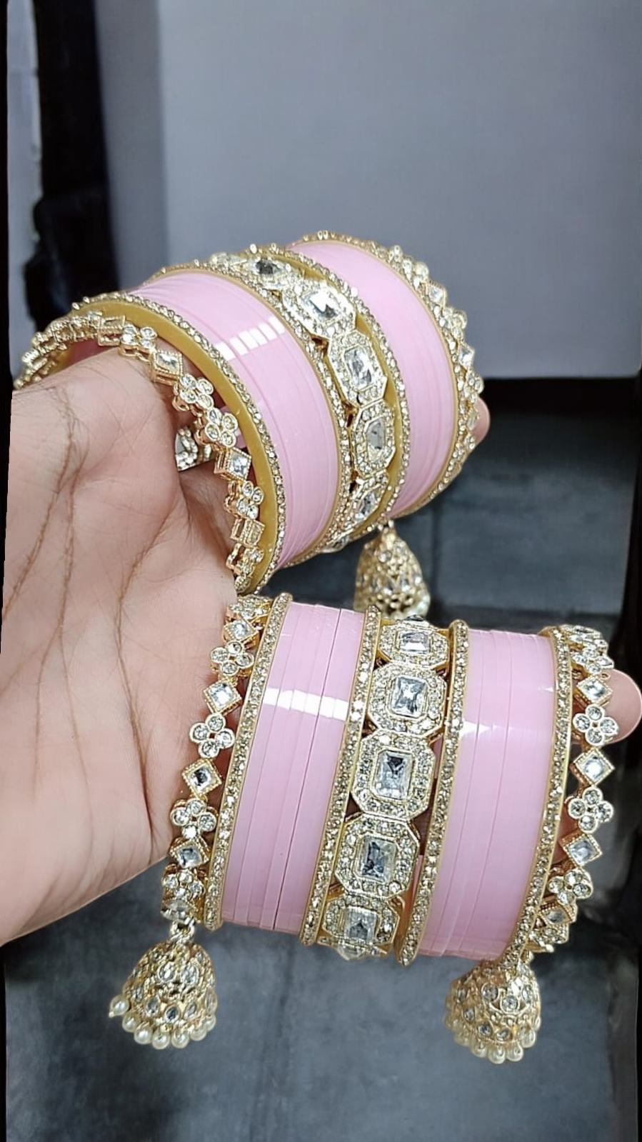Pakistani AD Bangle Kadas CZ Jewelry Set, Paki AD jewelry, CZ bangle, AD chura, CZ Bridal Jewelry Indian AD Kadas, Indian AD Chura