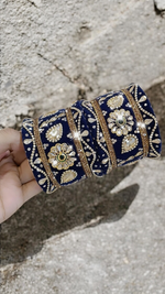 Bridal Velvet Wedding Pearl chooda Set, traditional bridal chuda