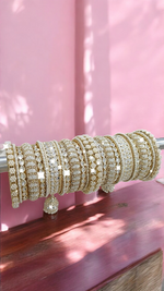Pearl Bridal Bangle Chura Set, Bridal Chura, Wedding bangle set, Indian jewelry gift, Bridal bangles, Kundan Jewelry