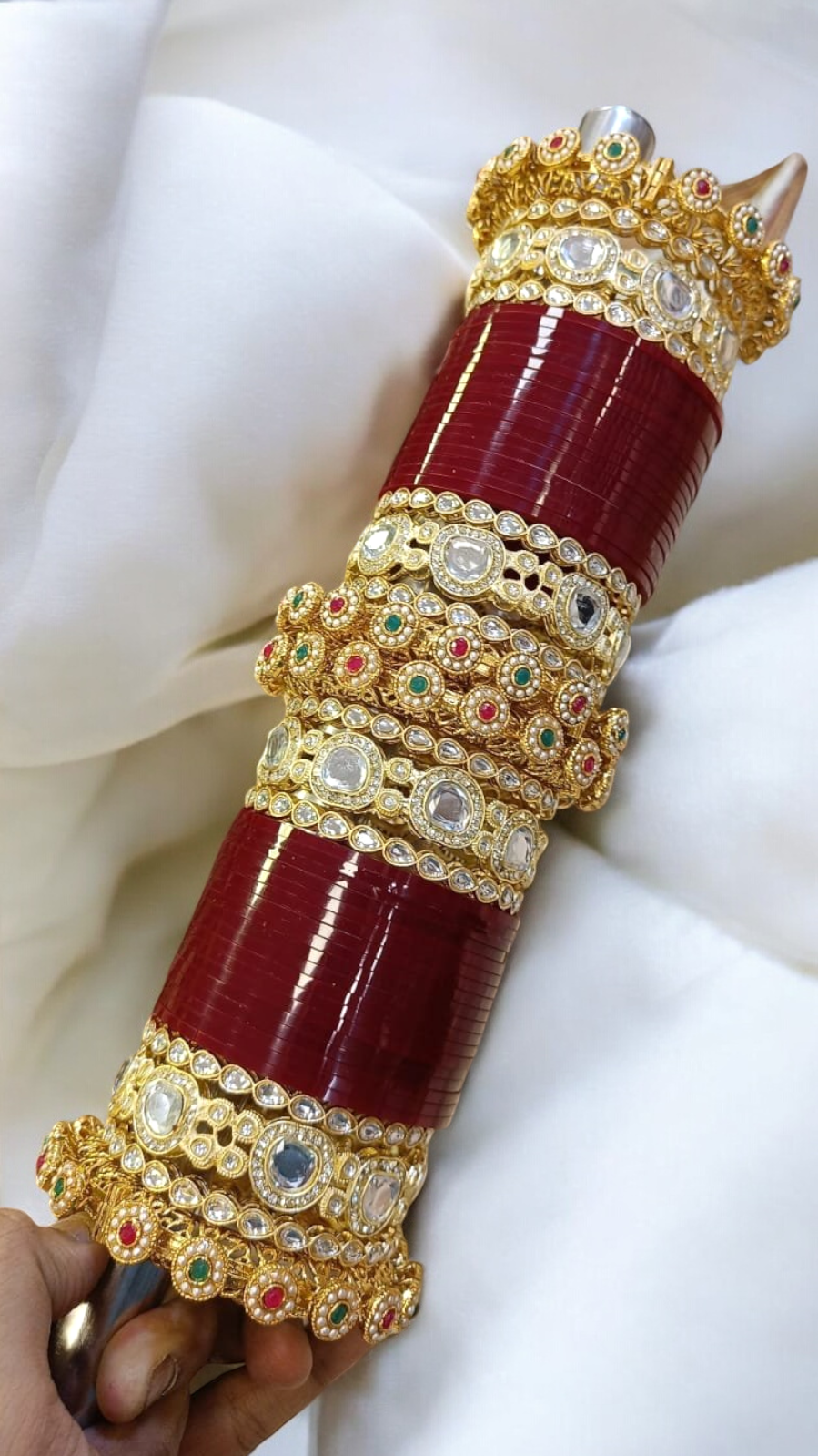 High Quality AD Bangles Cz Chooda Set, Indian AD Bangle, Red Bangles, Cz bangles, AD Bridal Jewelry, Bangles Set