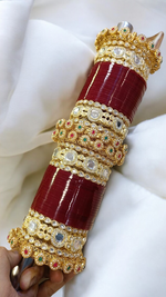 High Quality AD Bangles Cz Chooda Set, Indian AD Bangle, Red Bangles, Cz bangles, AD Bridal Jewelry, Bangles Set