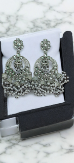 Bridal Pearl Chandbali Stone Earrings Jewellery, Pearl Bridal earrings, Kundan Earrings, Chandbali earrings, Indian Earrings, Paki Kundan