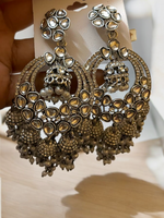 Bridal Pearl Chandbali Stone Earrings Jewellery, Pearl Bridal earrings, Kundan Earrings, Chandbali earrings, Indian Earrings, Paki Kundan