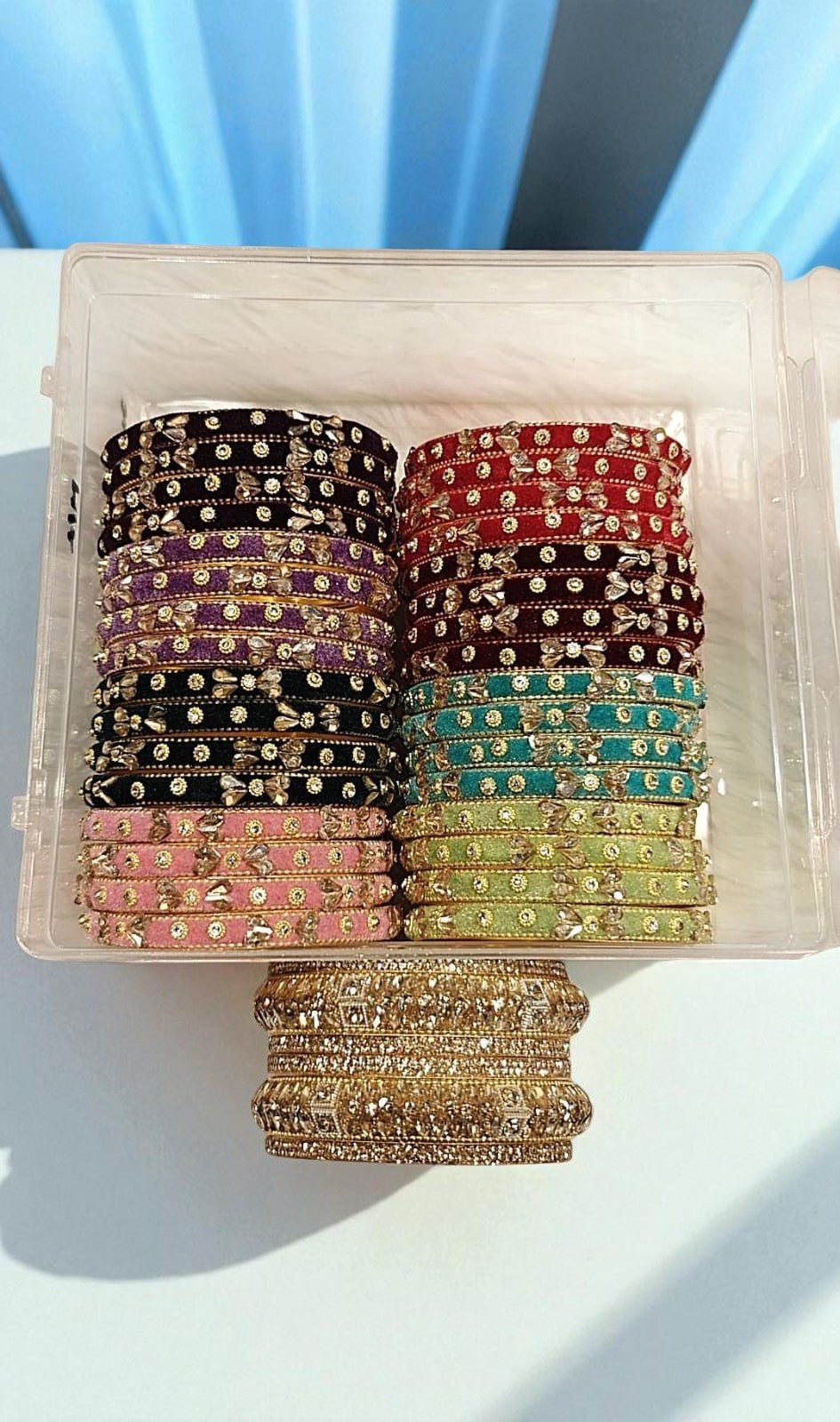 Moon Velvet Bangles Set, Indian Bridal Bangle Set, Zari Velvet Bangles, Pakistani Bangles Combo, Traditional Indian Jewelry