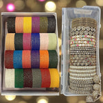 ISHQ Combo Box Indian Bridal Bangles Set, Zari & Metal Bangles, Pakistani Wedding Jewelry Combo