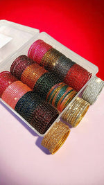 ASMA GLASS COMBO BOX Traditional Indian Glass Bangles Set, Bridal Bangle Combo, Wedding & Festive Jewelry Box
