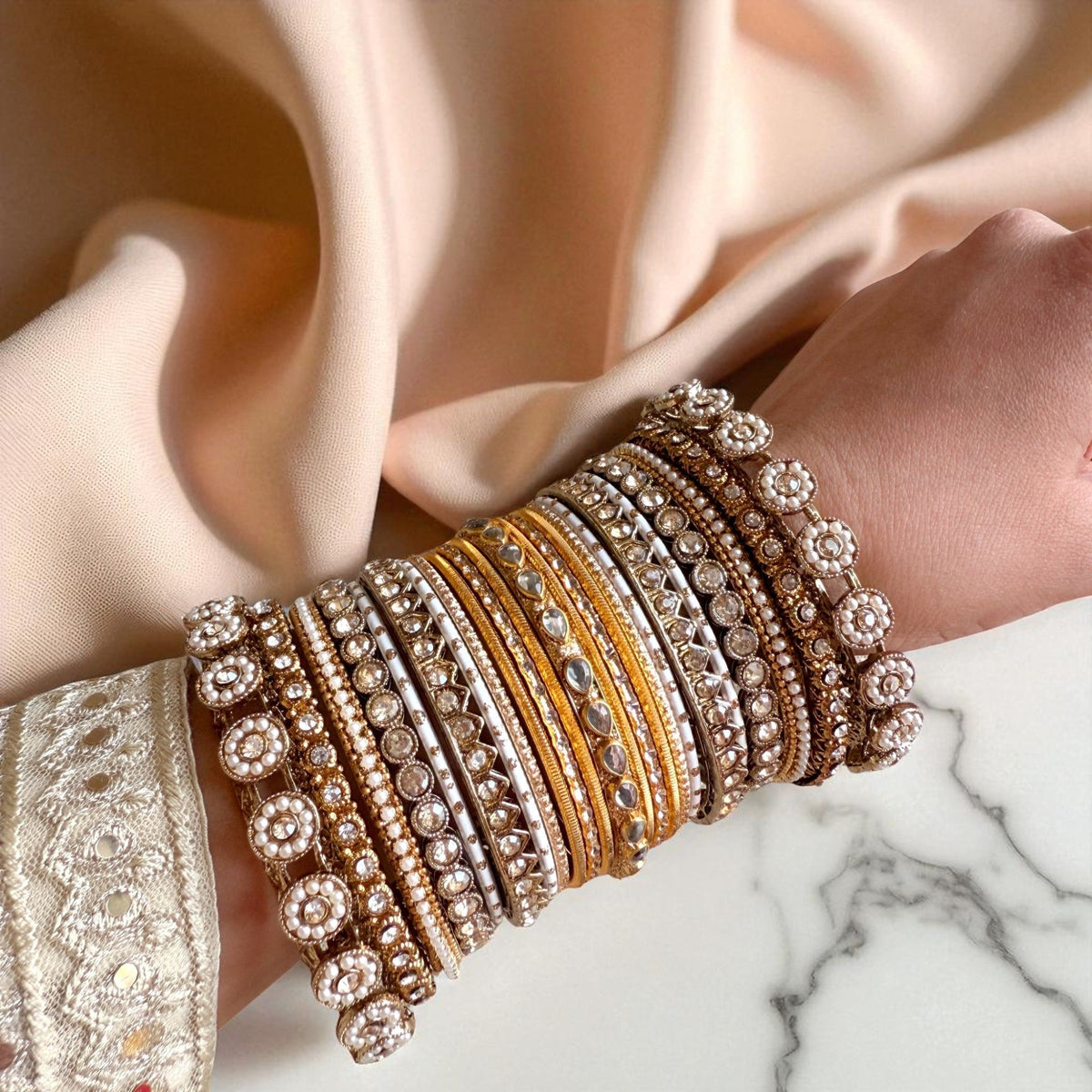 Traditional Style Bangle set for two hands Bridal Wedding Bangles, Ethnic Jewelry, Festive Wear