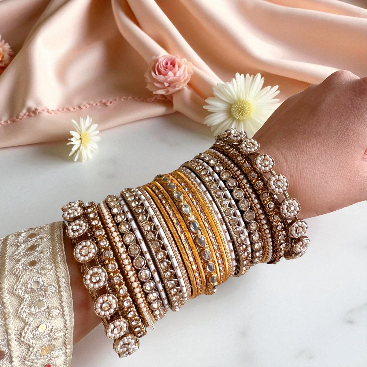 Traditional Style Bangle set for two hands Bridal Wedding Bangles, Ethnic Jewelry, Festive Wear